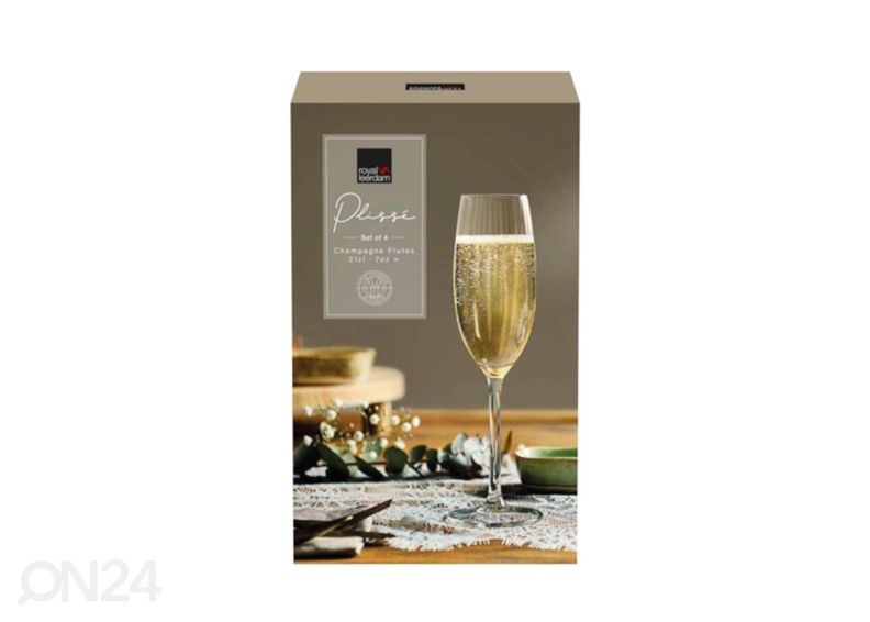 Kuohuviinilasit Plisse 21 cl, 4 kpl kuvasuurennos