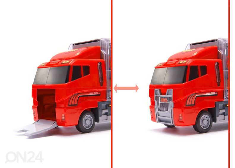 Kuorma-auto + 6 metallista pienoismalli autoa kuvasuurennos