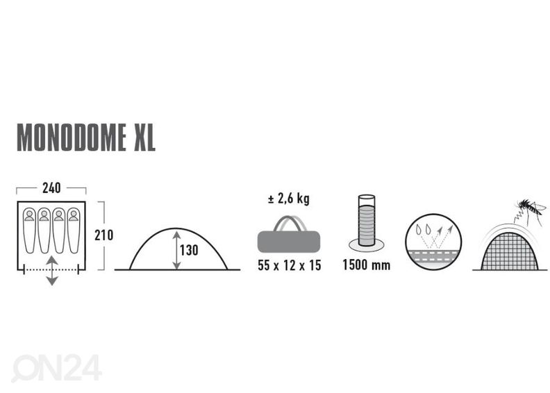 Kupoliteltta xl High Peak kuvasuurennos