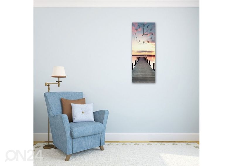 Kuvallinen seinäkello BRIDGE AT SUNSET kuvasuurennos