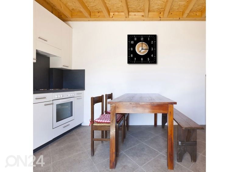 Kuvallinen seinäkello COFFEE WITH HEART kuvasuurennos