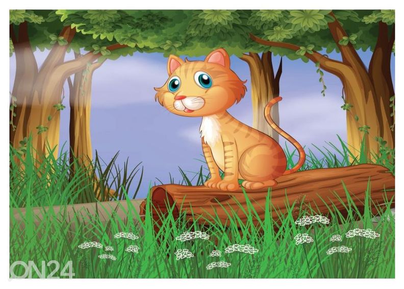 Kuvatapetti Cat in the forest 416x290 cm kuvasuurennos
