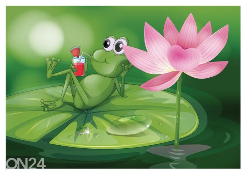 Kuvatapetti Frog and waterlily 416x290 cm kuvasuurennos