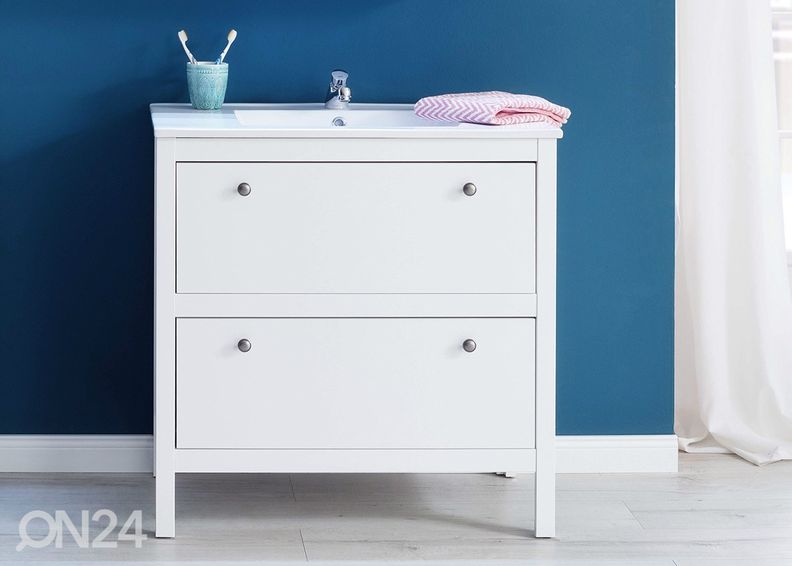 Kylpyhuoneen allaskaappi ja pesuallas Ole kuvasuurennos