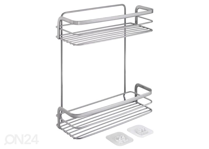 Kylpyhuoneen hylly Origin Luxy Ufix 2x, 26x10x30 cm, kromi kuvasuurennos