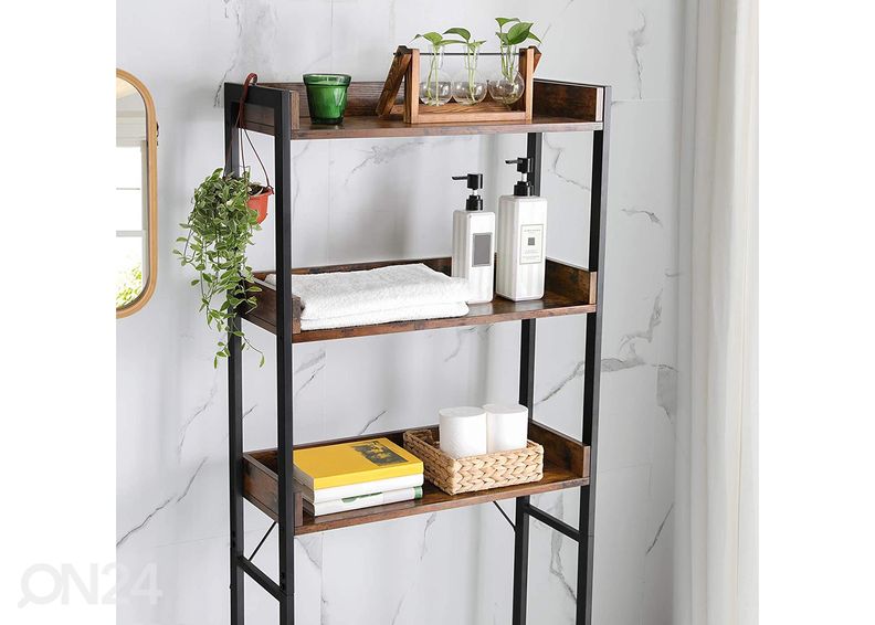 Kylpyhuoneen hylly ruskea / musta kuvasuurennos