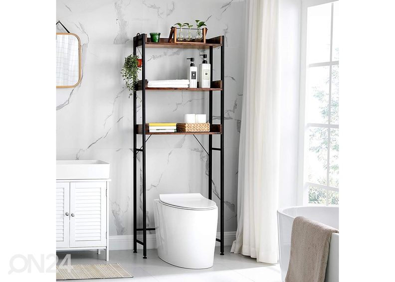 Kylpyhuoneen hylly ruskea / musta kuvasuurennos