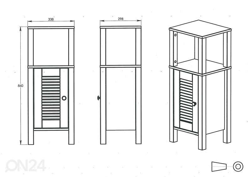 Kylpyhuoneen kaappi Ayanna kuvasuurennos
