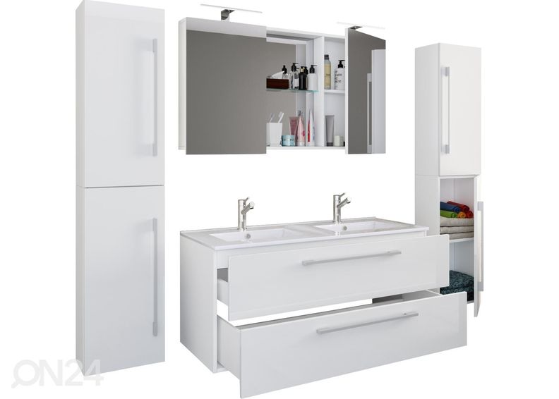 Kylpyhuoneen kalusteet Budasi 2-osaisella pesualtaalla kuvasuurennos