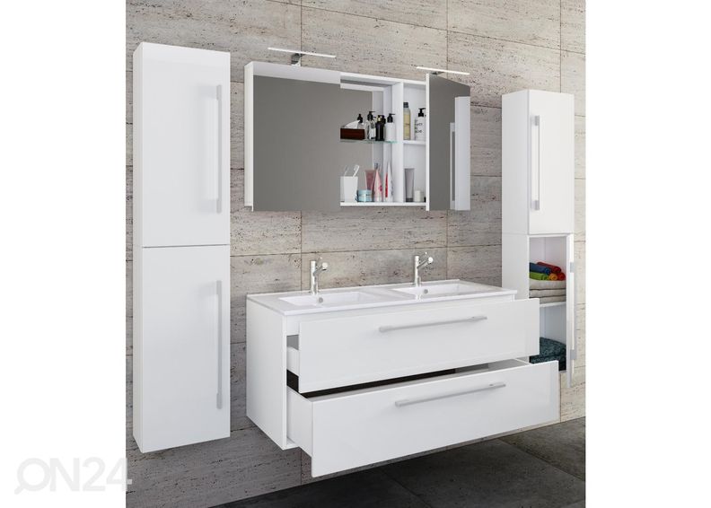 Kylpyhuoneen kalusteet Budasi 2-osaisella pesualtaalla kuvasuurennos