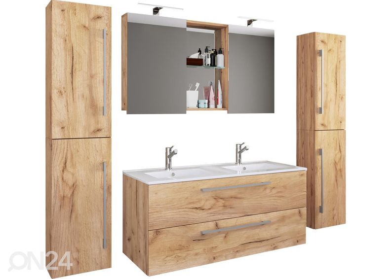 Kylpyhuoneen kalusteet Budasi 2-osaisella pesualtaalla kuvasuurennos