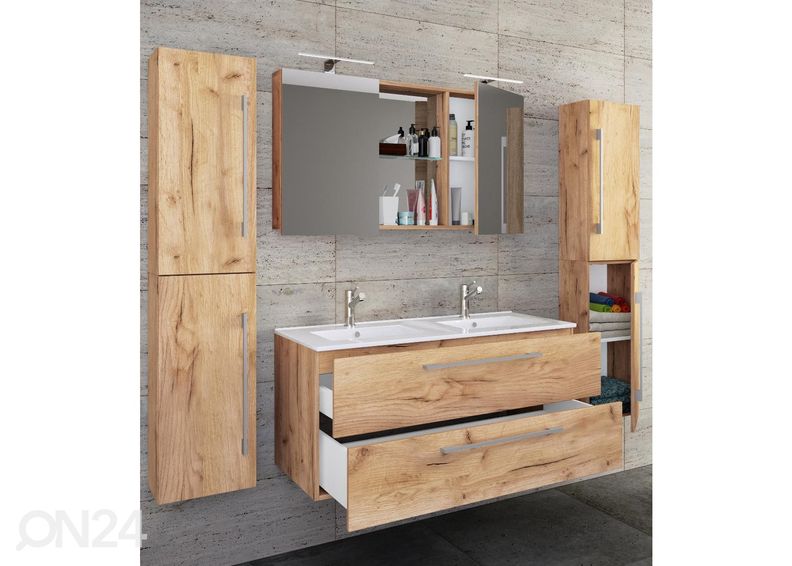 Kylpyhuoneen kalusteet Budasi 2-osaisella pesualtaalla kuvasuurennos