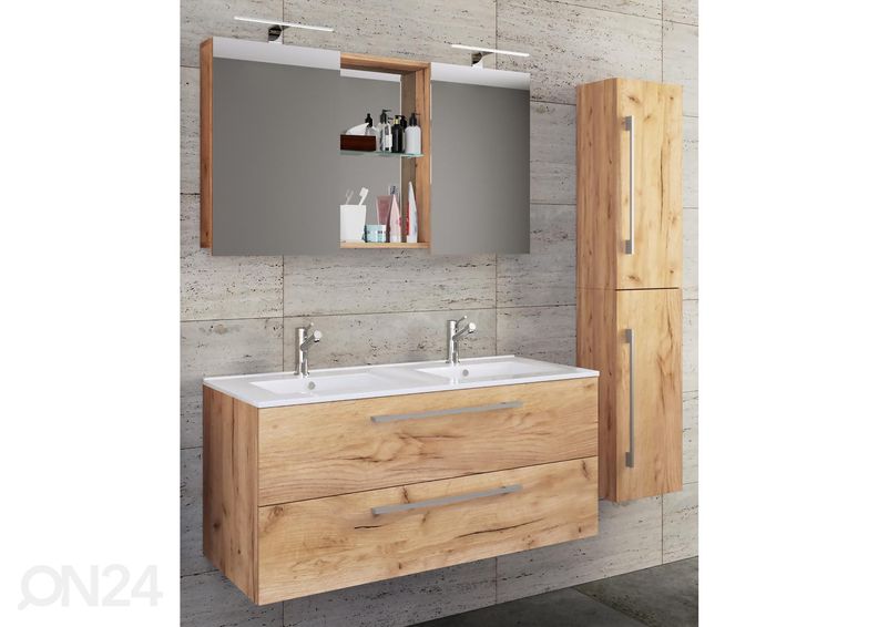 Kylpyhuoneen kalusteet Budasi 2-osaisella pesualtaalla kuvasuurennos