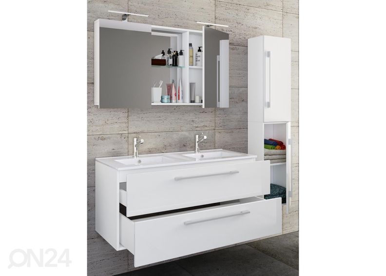 Kylpyhuoneen kalusteet Budasi 2-osaisella pesualtaalla kuvasuurennos