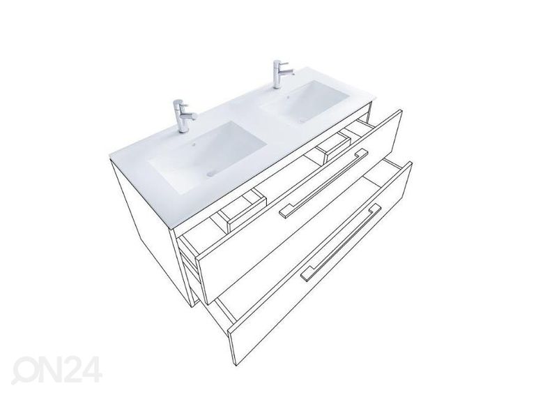 Kylpyhuoneen kalusteet Budasi 2-osaisella pesualtaalla kuvasuurennos