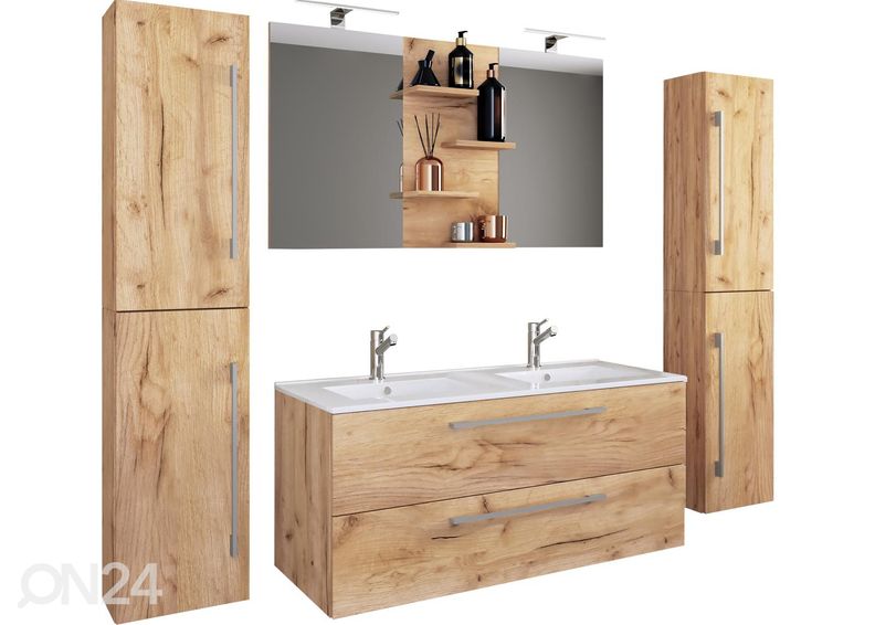 Kylpyhuoneen kalusteet Budasi 2-osaisella pesualtaalla kuvasuurennos