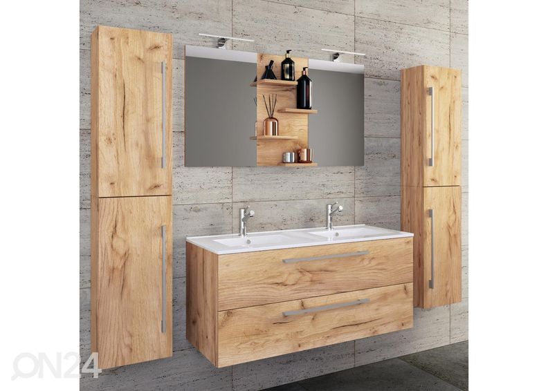 Kylpyhuoneen kalusteet Budasi 2-osaisella pesualtaalla kuvasuurennos