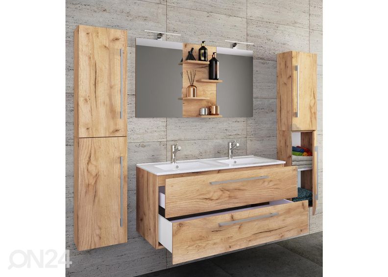 Kylpyhuoneen kalusteet Budasi 2-osaisella pesualtaalla kuvasuurennos