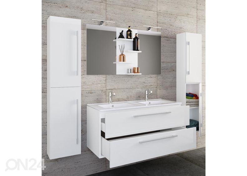 Kylpyhuoneen kalusteet Budasi 2-osaisella pesualtaalla kuvasuurennos