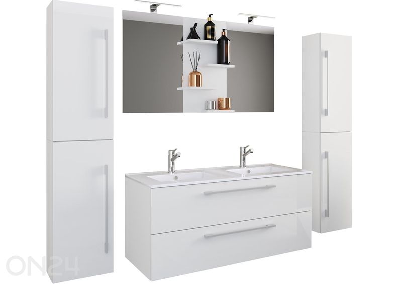 Kylpyhuoneen kalusteet Budasi 2-osaisella pesualtaalla kuvasuurennos