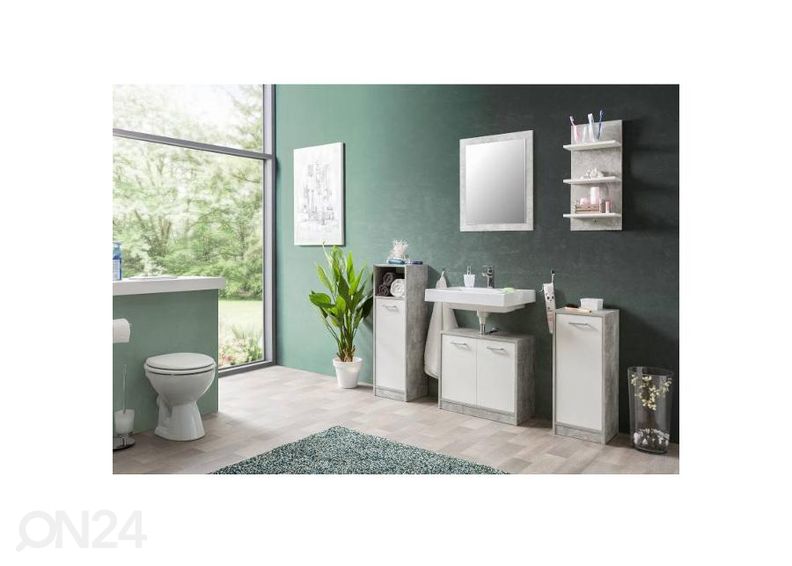 Kylpyhuoneen kalusteet Madeira betoni/ valkoinen kuvasuurennos