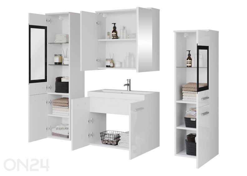 Kylpyhuoneen kokonaisuus Madrit II + LED kuvasuurennos