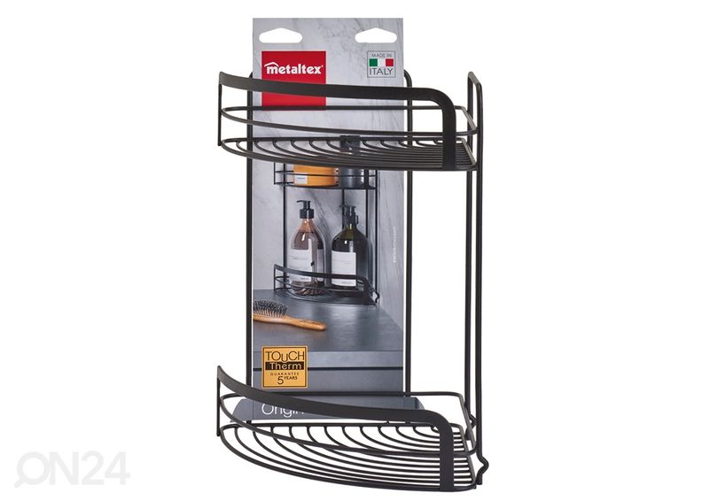 Kylpyhuoneen kulmahylly Origin, 20x20x30 cm, musta kuvasuurennos