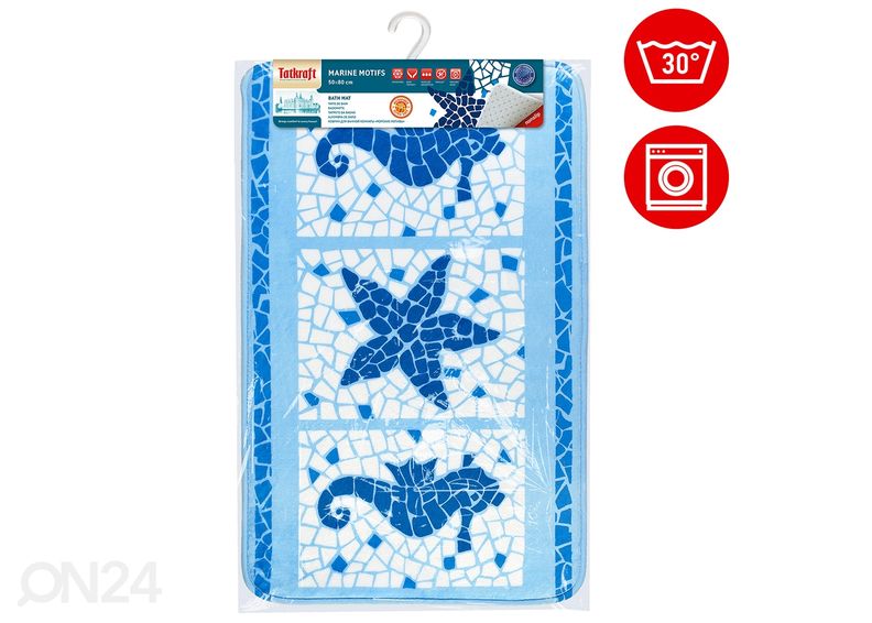 Kylpyhuoneen matto Tatkraft Marine Motifs, 50x80 cm kuvasuurennos