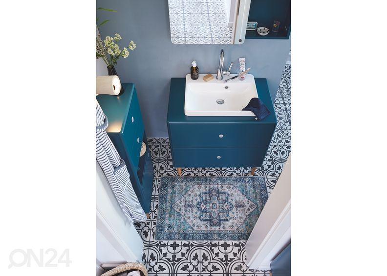 Kylpyhuoneen matto Tom Tailor Oriental Bath 60x100 cm, turkoosi kuvasuurennos