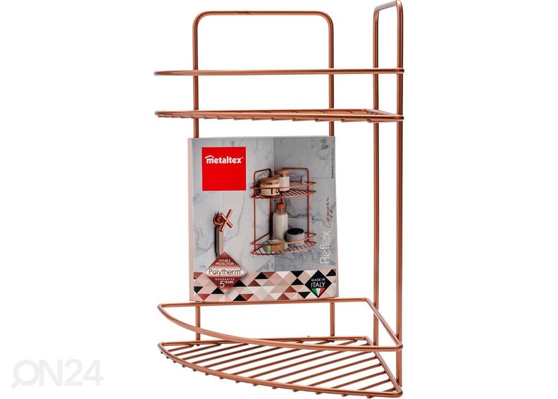 Kylpyhuonnen kulmahylly Reflex 2x, 23x23x35 cm, pronssi kuvasuurennos