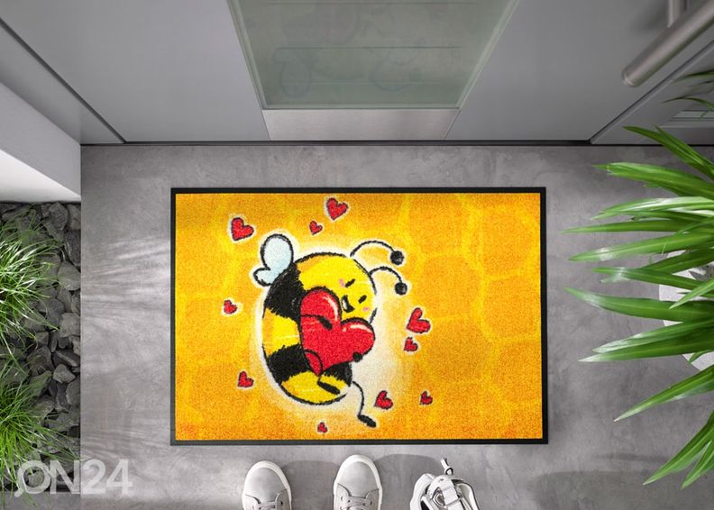 Kynnysmatto Bee in Love 50x75 cm kuvasuurennos