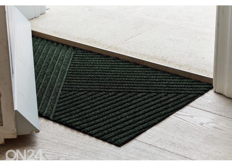 Kynnysmatto Dune Stripes midnight green 45x75 cm kuvasuurennos