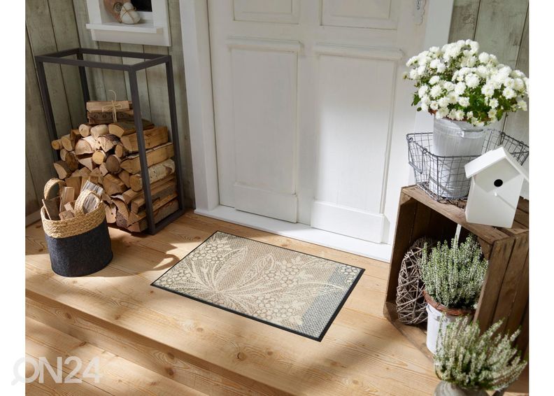 Kynnysmatto Floral Lace 50x75 cm kuvasuurennos