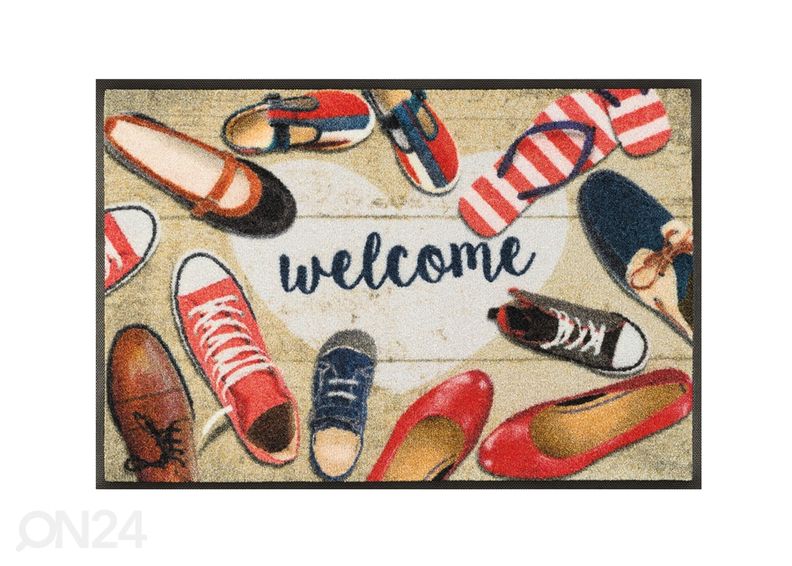 Kynnysmatto Shoes welcome 50x75 cm kuvasuurennos