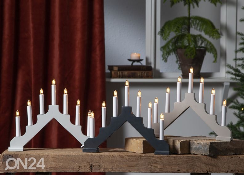 Kynttelikkö Ada, vaaleanharmaa kuvasuurennos