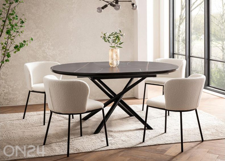 Laajennettava ruokapöytä Ø120 cm kuvasuurennos