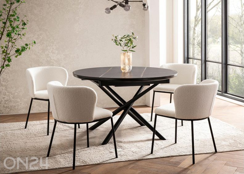 Laajennettava ruokapöytä Ø120 cm kuvasuurennos