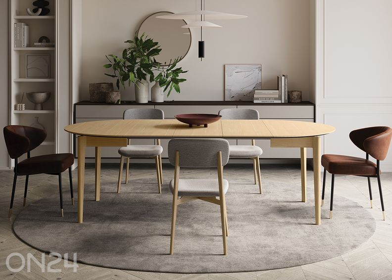 Laajennettava ruokapöytä Plot Ø 90x90/210 cm kuvasuurennos