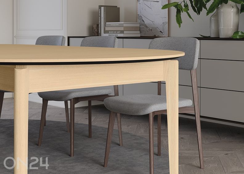 Laajennettava ruokapöytä Plot Ø120x120/240 cm kuvasuurennos