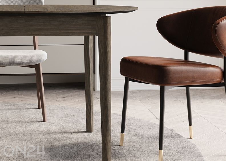 Laajennettava ruokapöytä Plot Ø120x120/240 cm kuvasuurennos