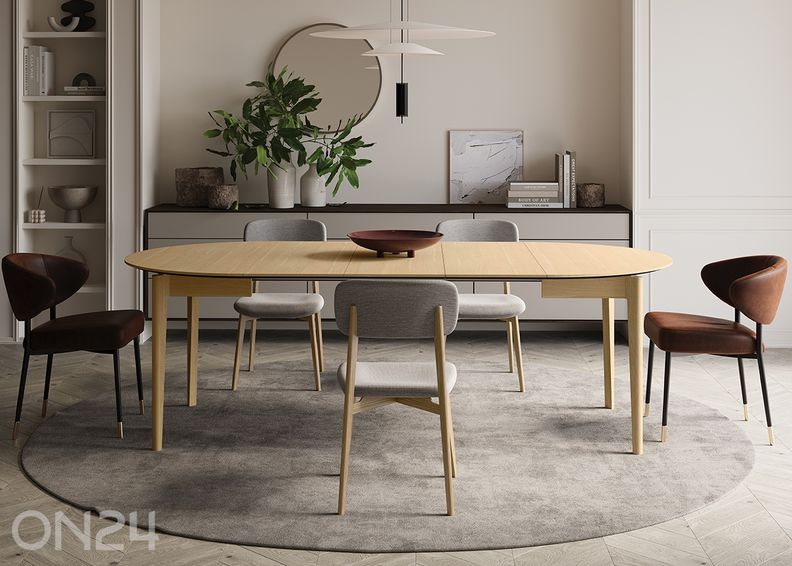 Laajennettava ruokapöytä Plot Ø120x120/240 cm kuvasuurennos