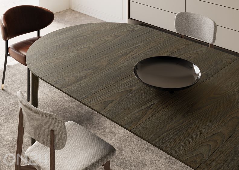 Laajennettava ruokapöytä Plot Ø120x120/240 cm kuvasuurennos