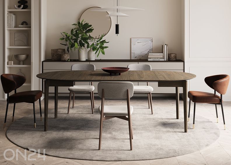 Laajennettava ruokapöytä Plot Ø120x120/240 cm kuvasuurennos