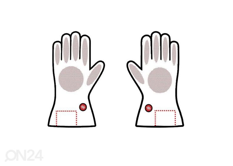 Lämmitettävät hanskat inSPORTline HEAT vihreä vihreä XS kuvasuurennos