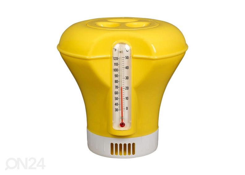 Lämpömittarilla varustettu annostelija klooritableteille kuvasuurennos