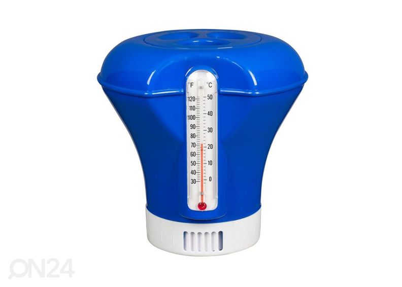 Lämpömittarilla varustettu annostelija klooritableteille kuvasuurennos