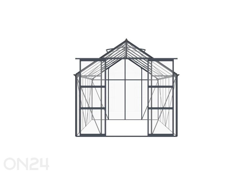 Lasikasvihuone Elegant 8,94 m², harmaa kuvasuurennos