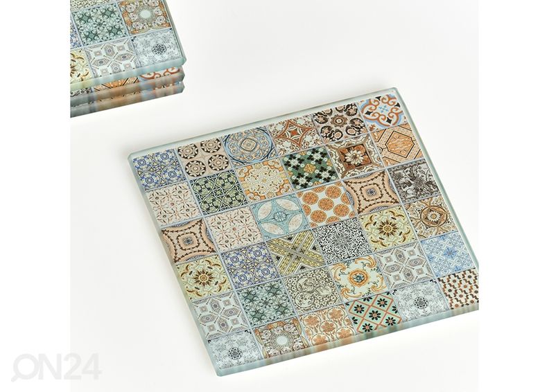 Lasinalustat Mosaiikki 4 kpl kuvasuurennos