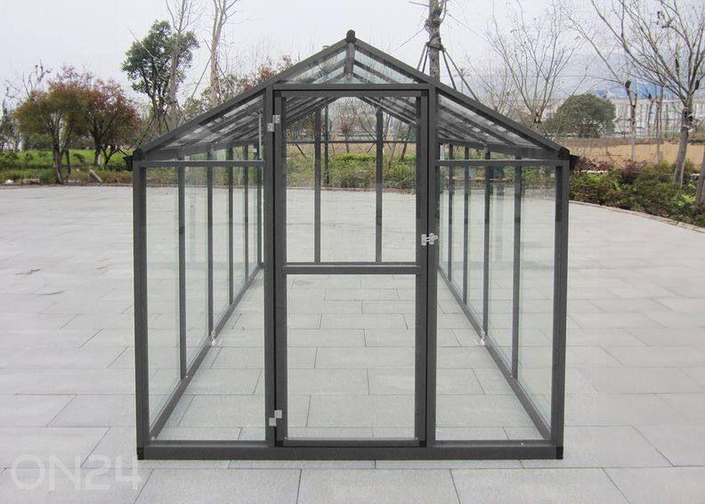 Lasinen kasvihuone 5,7 m² hall kuvasuurennos