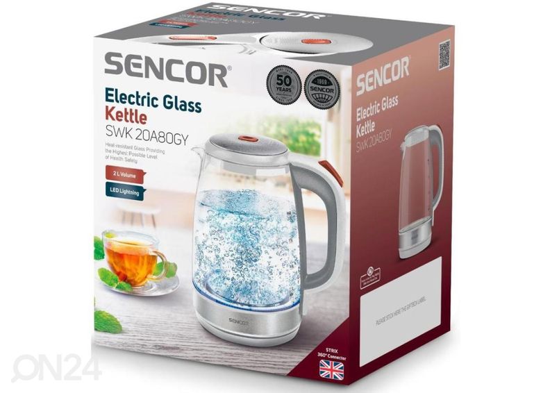 Lasinen vedenkeitin Sencor SWK20A80GY kuvasuurennos